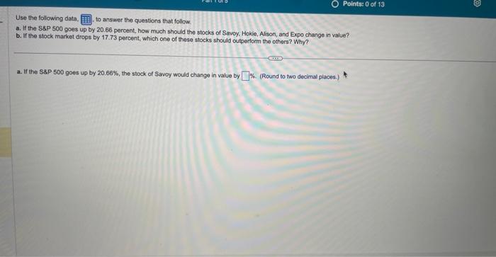please help Use the following data. to answer the questions that follow.