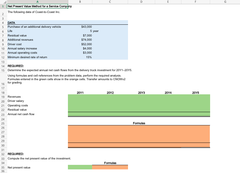  REQUIRED: Determine the expected annual net cash flows from the delivery