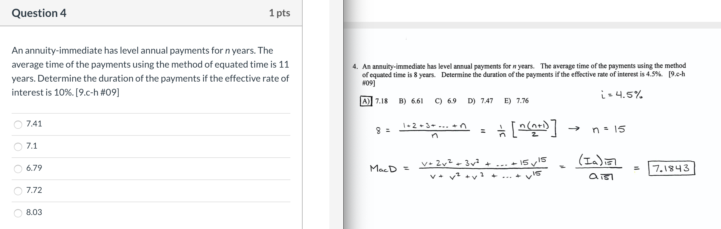 help 6.1#4 An annuity-immediate has level annual payments for n years. The