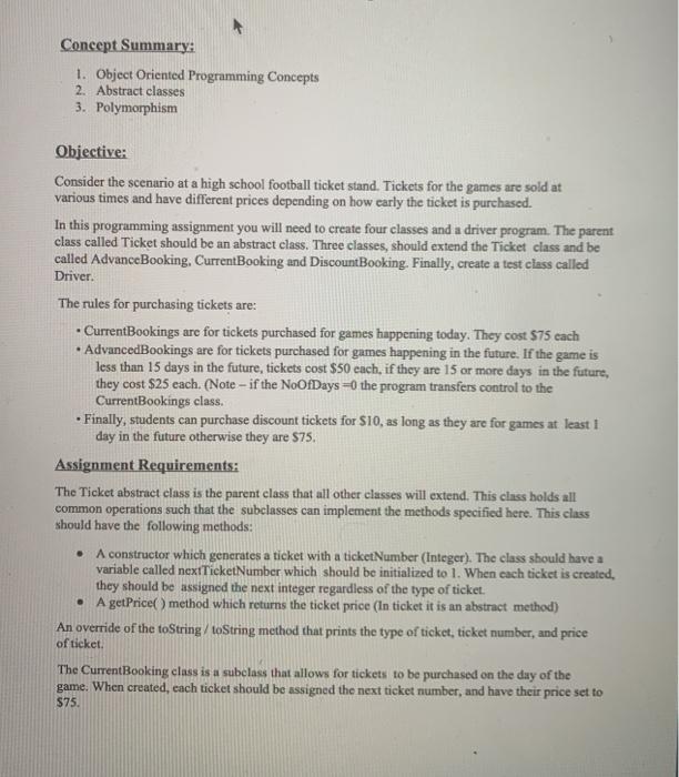  C# Please Concept Summary: 1. Object Oriented Programming Concepts 2. Abstract
