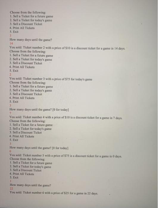 ticket stand. Tickets for the games are sold at various times and