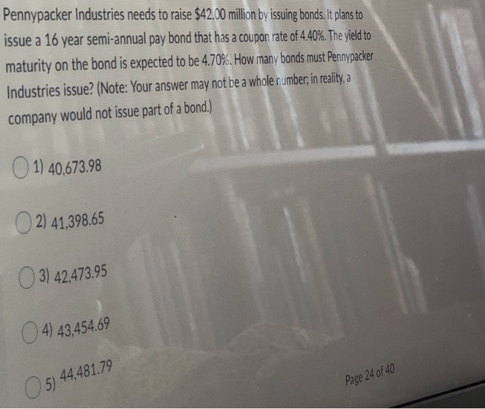  please answer both!! Pennypacker Industries needs to raise $42.00 million by