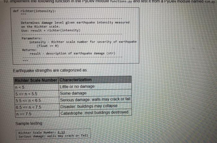  10. implement the 10lowing function in the Pybev module functions.py and