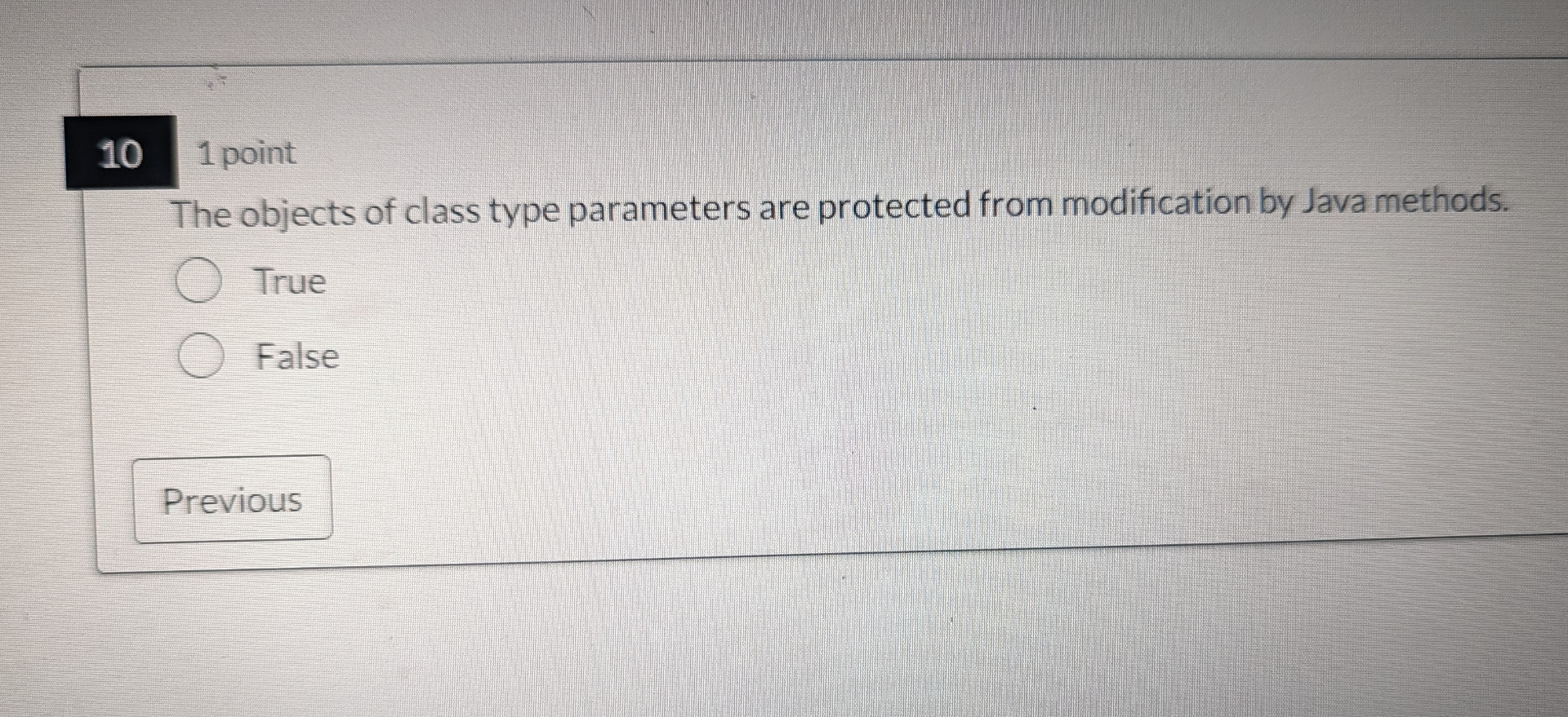  101 point The objects of class type parameters are protected from