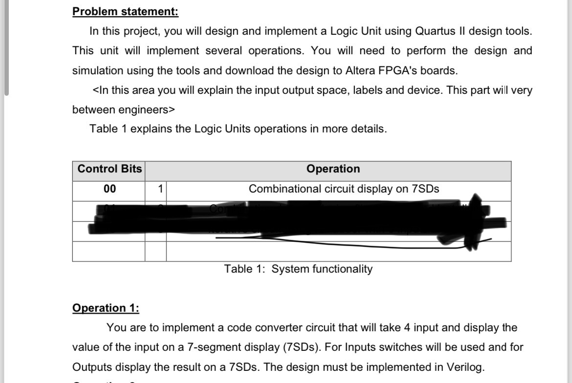  Digital Problem statement: In this project, you will design and implement