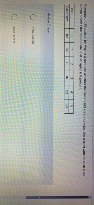  Compute the Pl statistic for Project X and note whether the