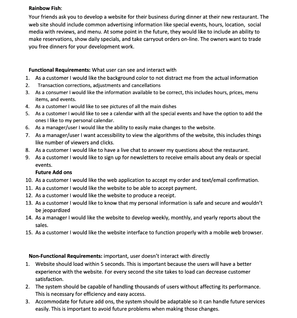  Rainbow Fish: Your friends ask you to develop a website for