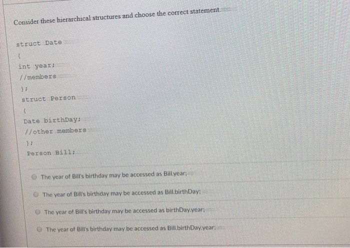 class and struct definitions below and choose the correct statement struct mystruct