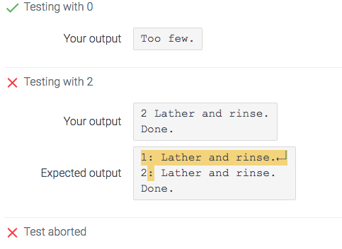 Write a method printShampooInstructions(), with int parameter numCycles, and void return type.