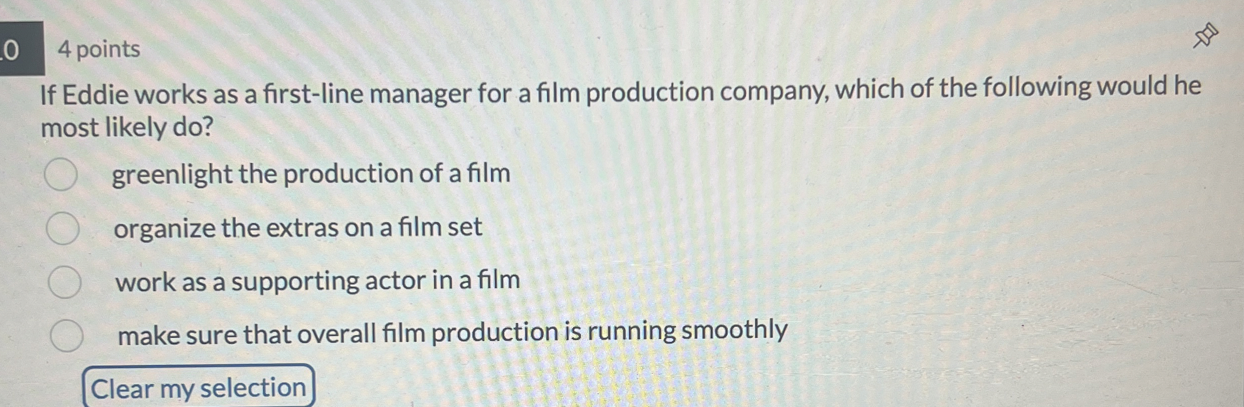  0 4 points If Eddie works as a first-line manager for