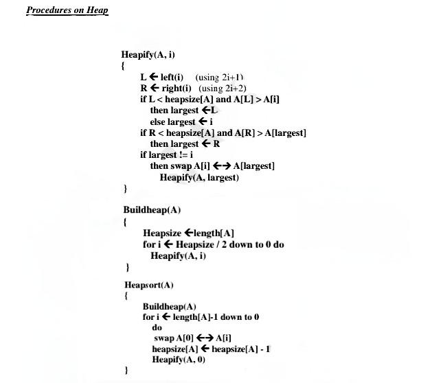 Write a program in C# on this pseudo code, heap sort,
