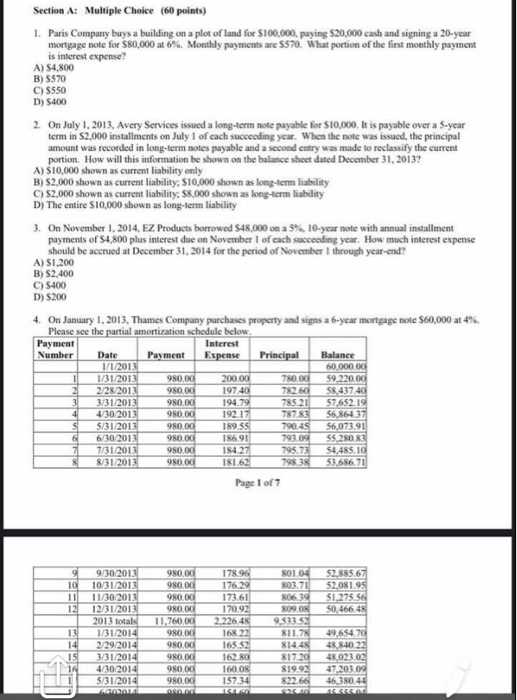  please answer the multiple choice questions. Section A: Multiple Choice (60