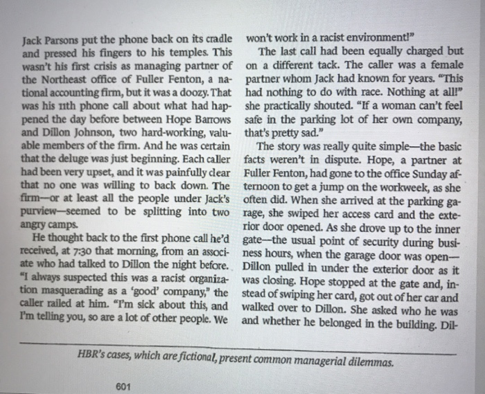 notate situational facts, and describe each person's individual reactions. II) How do