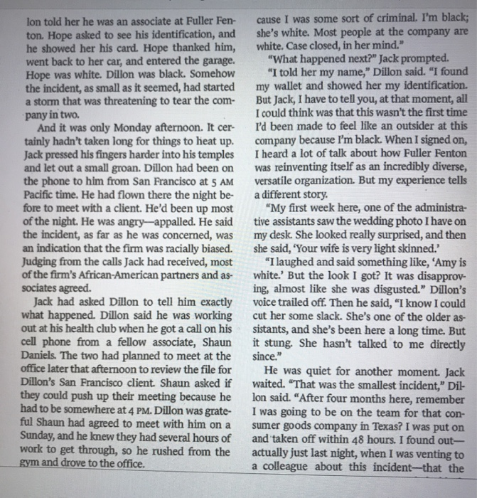you address Dillon and Hope? III) How do you address the scenario