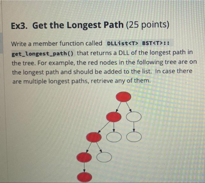  Ex1. DLL2BST (15 points) Add a constructor that constructs the binary