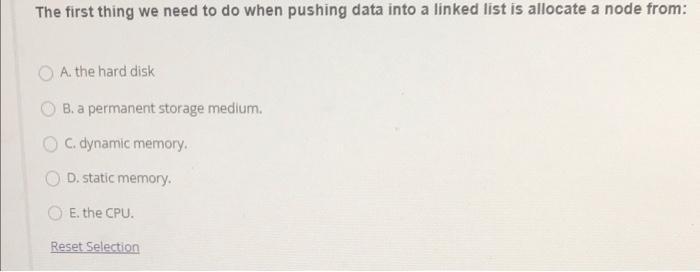  The first thing we need to do when pushing data into