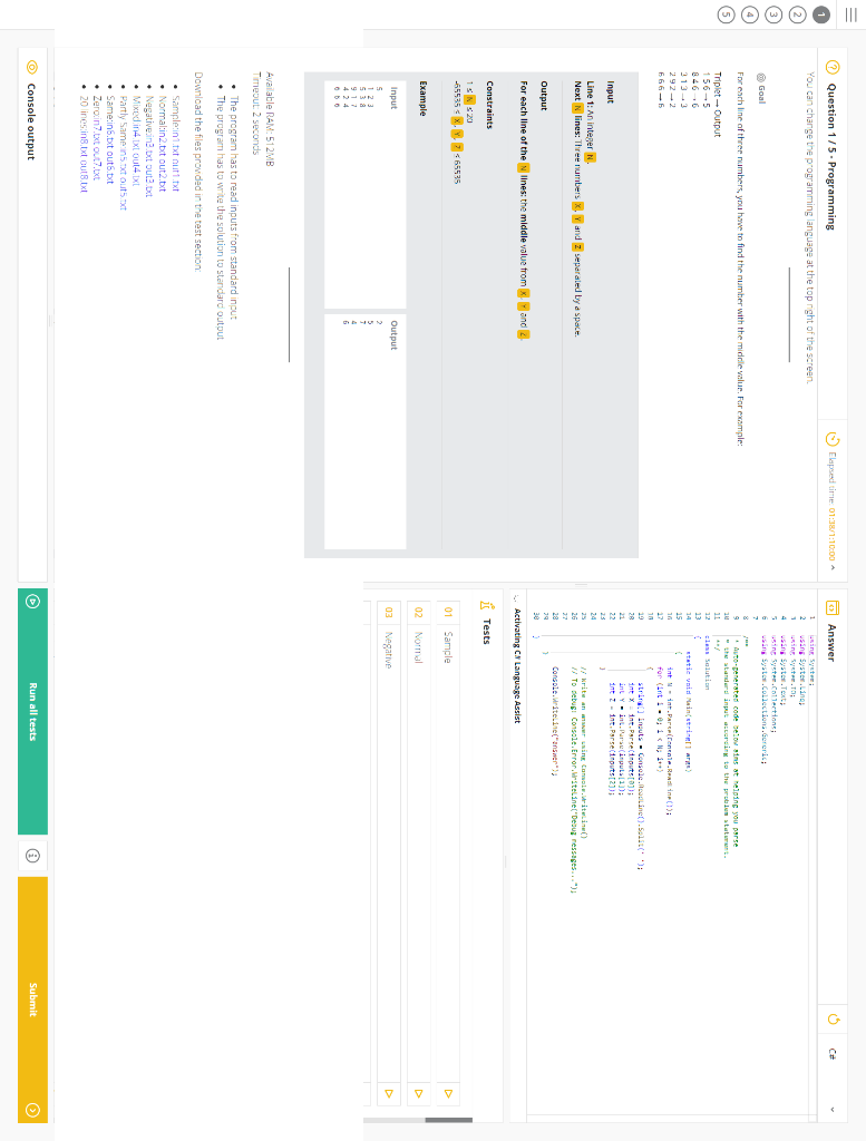 please solve, include all code and specify what language you are