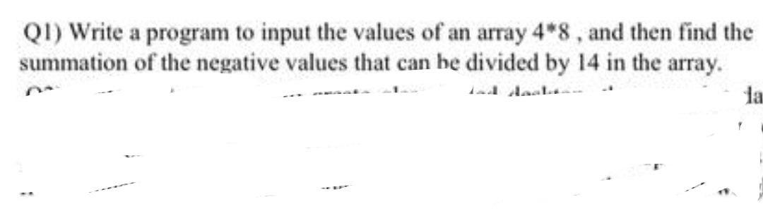 QI) Write a program to input the values of an array