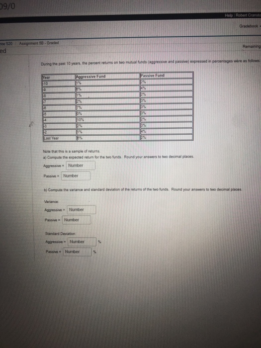 09/0 Help Robert Cransto Gradebook Assignment 58 - Graded no 520
