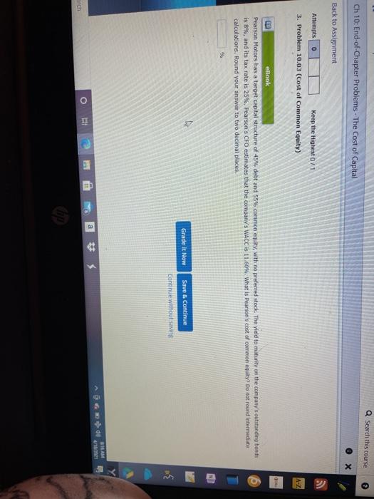  Q Search this course Ch 10: End-of-Chapter Problems - The Cost