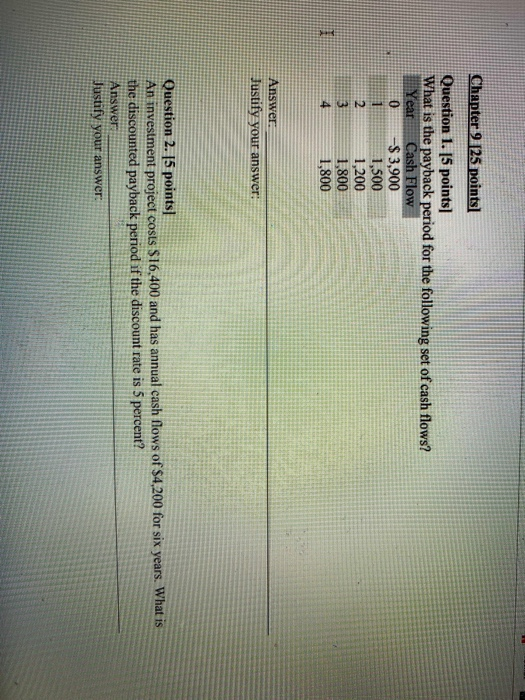  Chapter 9 [25 points) Question 1. [5 points) What is the