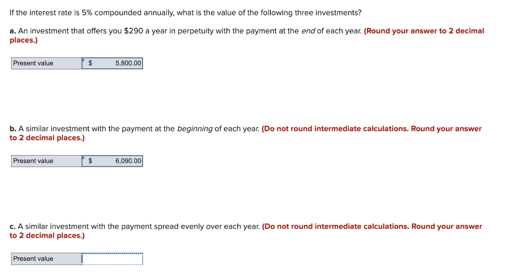  If the interest rate is 5% compounded annually, what is the