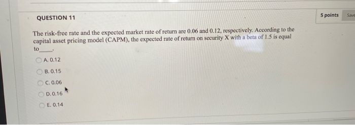 B. A has an expected rate of return of 15% and a