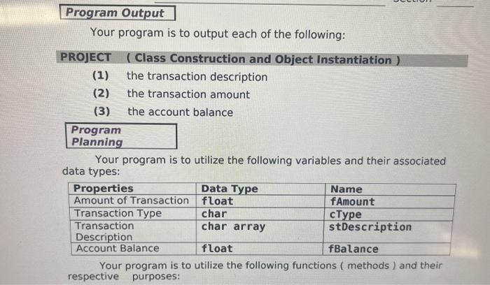 program which uses a class called Account to write a banking program