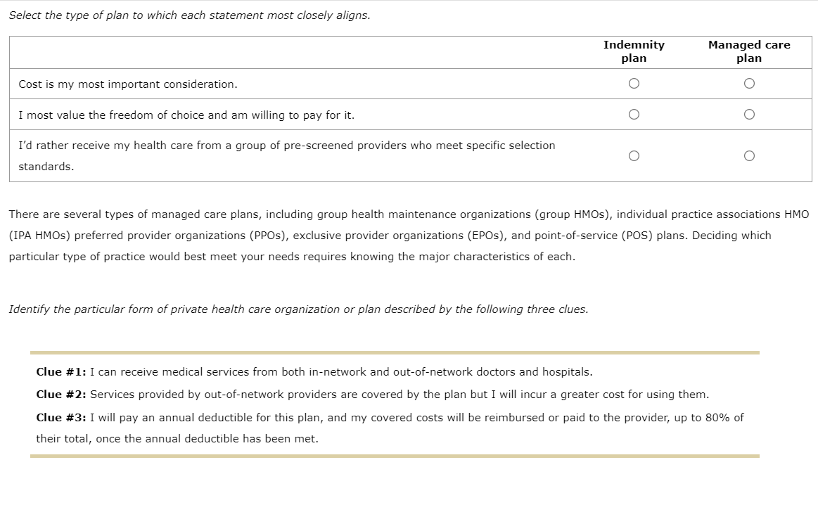 health insurance - Comparison of plans and providers In the United States,