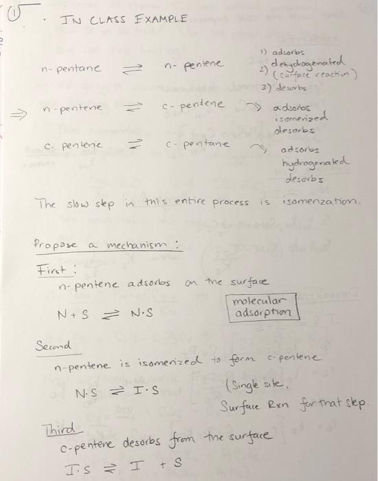 for the surface reaction. What do you specifically note that is different