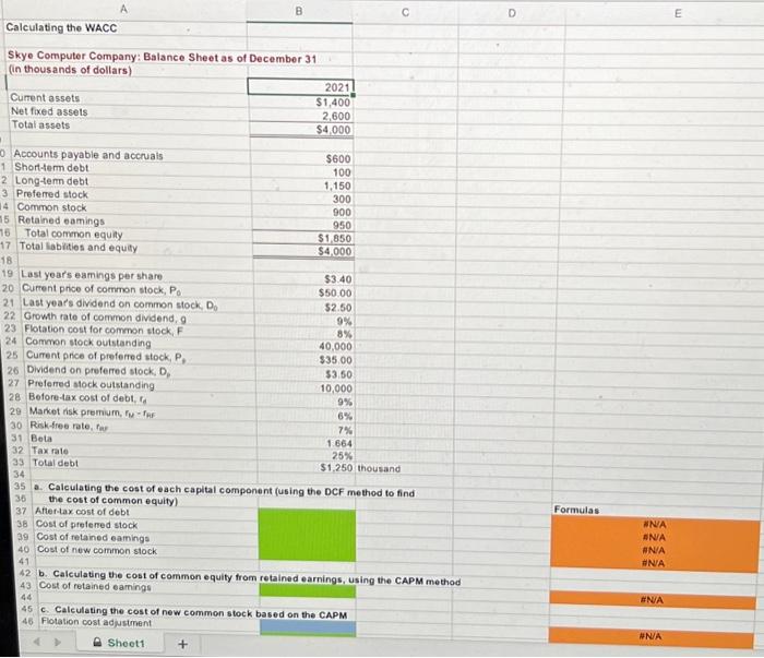 The common stock sells for $50.00, last year's dividend (Do was $2.50,