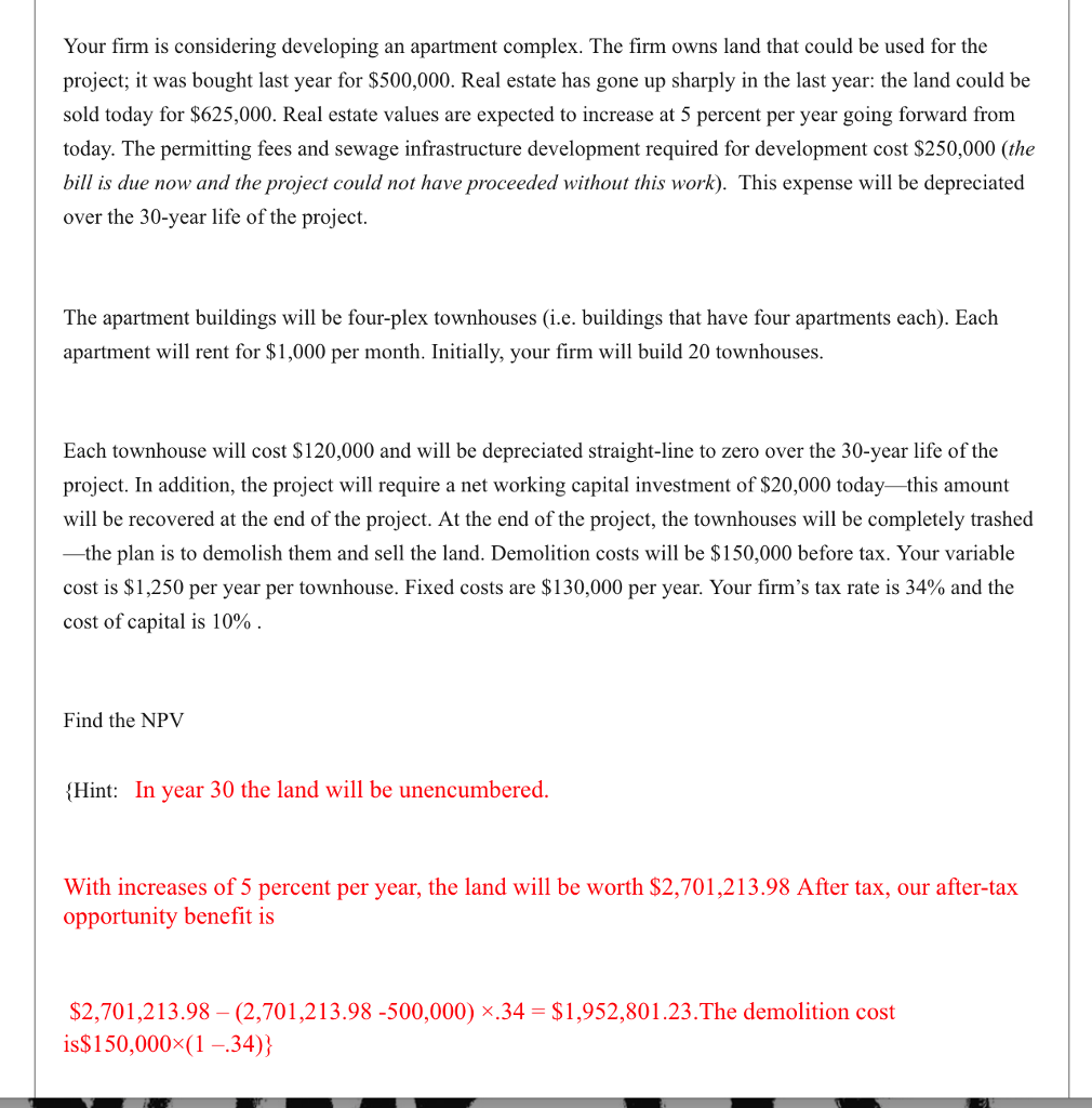 can someone please answer this homework problem. picture attached Your firm is