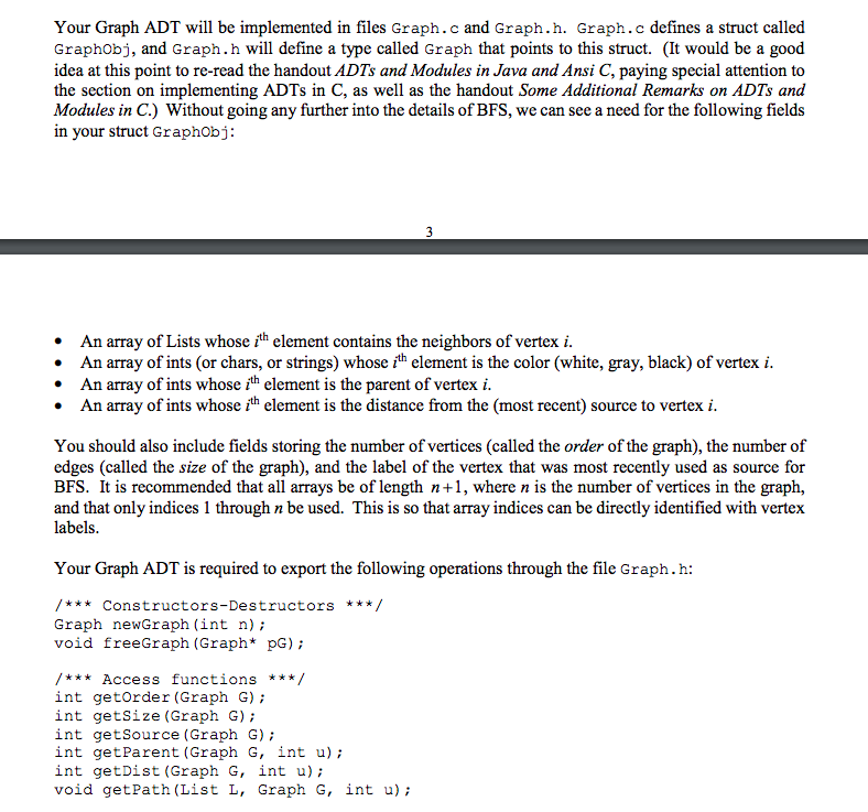 of a single integer n giving the number of vertices in the