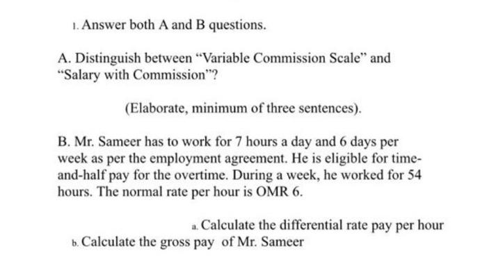  1. Answer both A and B questions. A. Distinguish between Variable