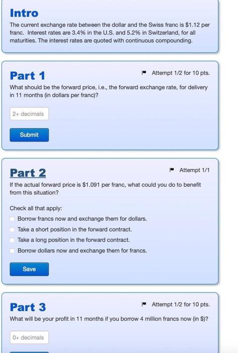  Intro The current exchange rate between the dollar and the Swiss