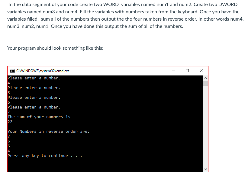 Assembly language while only using simple commands like (writeline, readint, writeint, mov