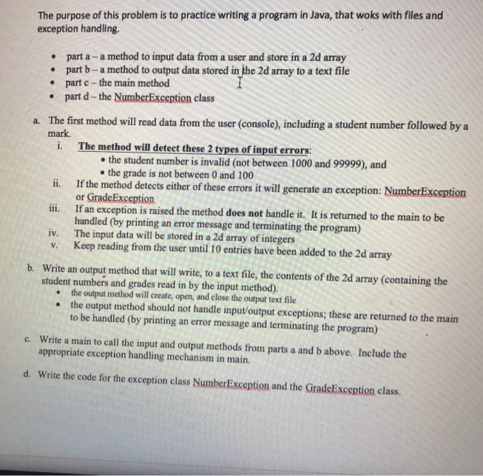  code should be written in java The purpose of this problem