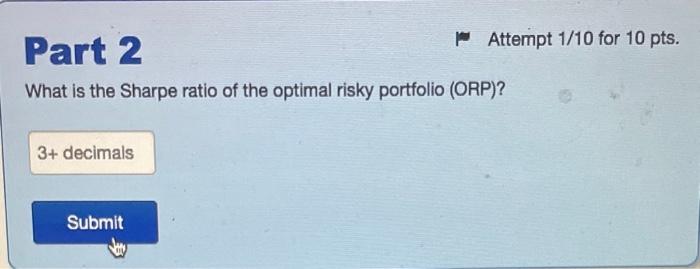 two stocks and Treasury bills: Part 1 - Attempt 1/10 for 10p