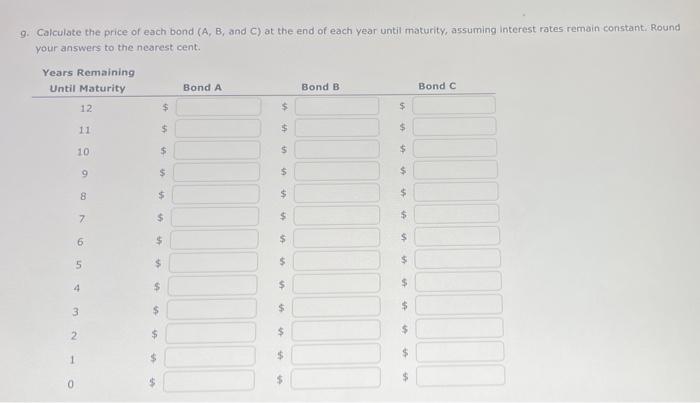 a $45 coupon every 6 months). Bond D is scheduled to mature