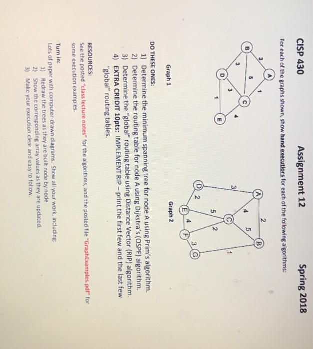  I need 3 and 4 CISP 430 Assignment 12 Spring 2018