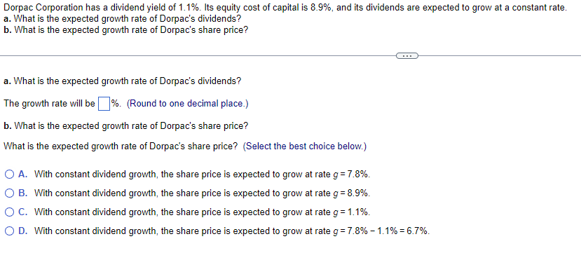 Chapter 7 - Q2: Please answer the Finance question in the image