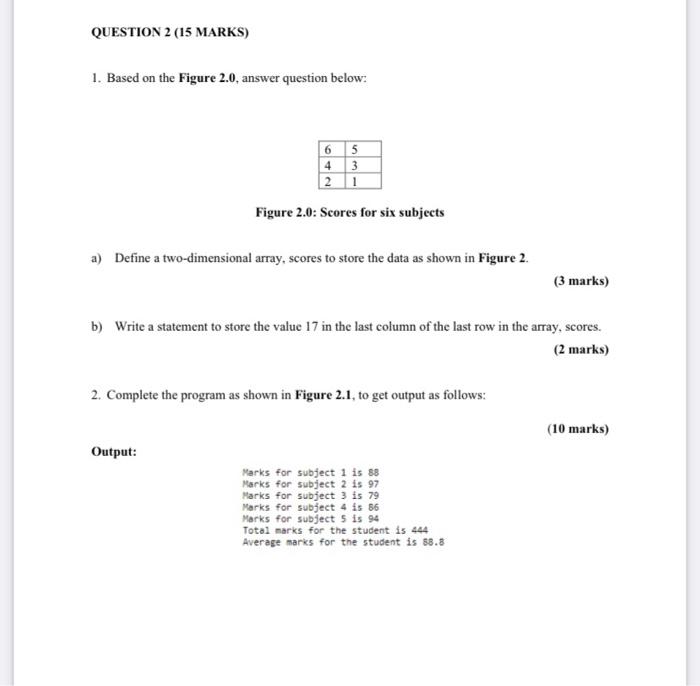  QUESTION 2 (15 MARKS) 1. Based on the Figure 2.0, answer