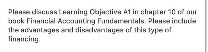  please write a paragraph explaining! Please discuss Learning Objective A1 in