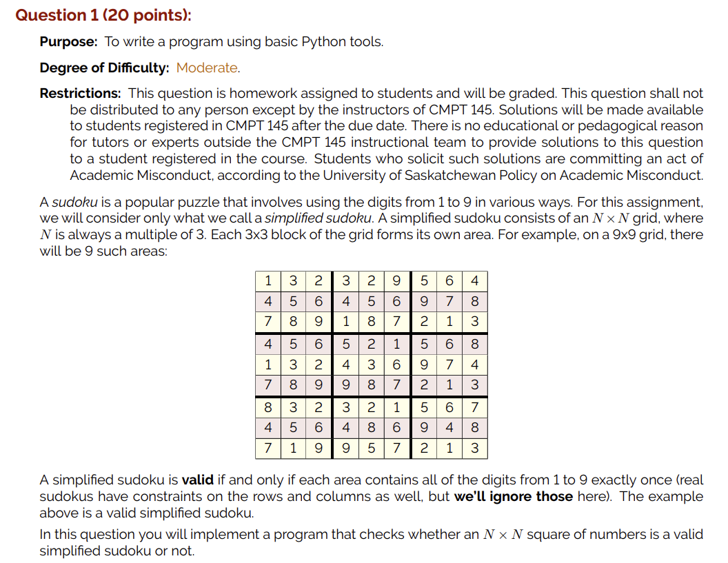 Question 1 (20 points): Purpose: To write a program using basic Python