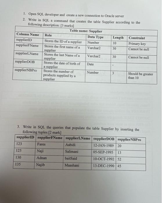  1. Open SQL developer and create a new connection to Oracle