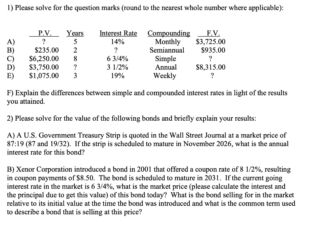 Please answer #2 (A-C) 1) Please solve for the question marks