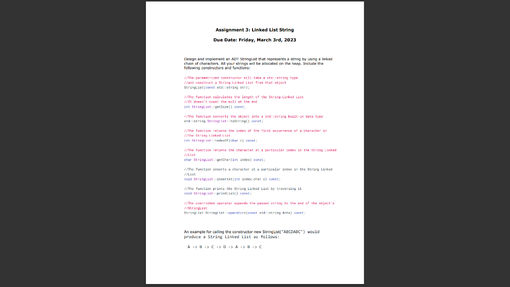 using c++ create a header file with prototypes for each of the