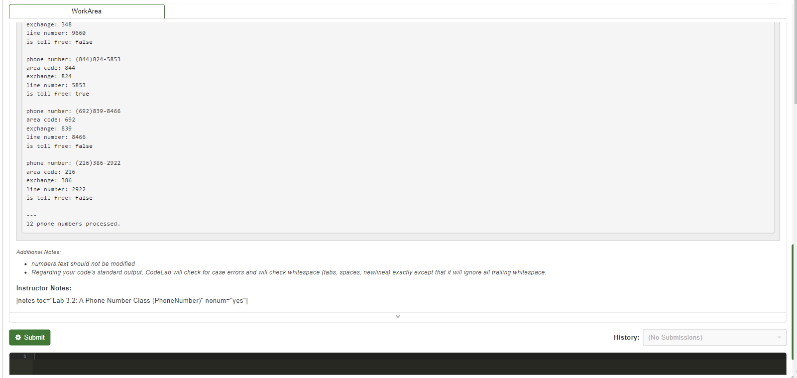 and getLineNumber that return the first three digits, the moddle three digits,
