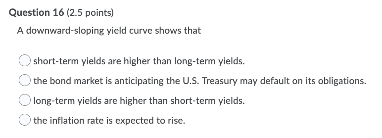 of the answers are correct interest rates on a long term bonds
