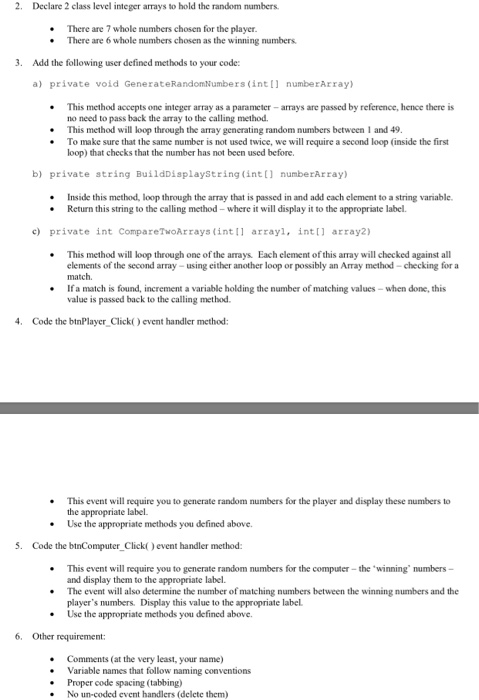 C# programming practice help C# (sharp)/ microsoft visual studio 2. Declare 2